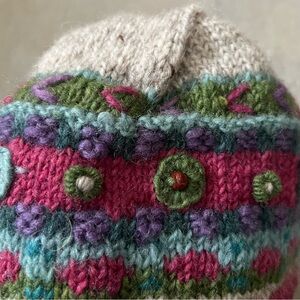 Lost Horizons Colorful Knit Wool Winter Hat Beanie - handmade in NEPAL